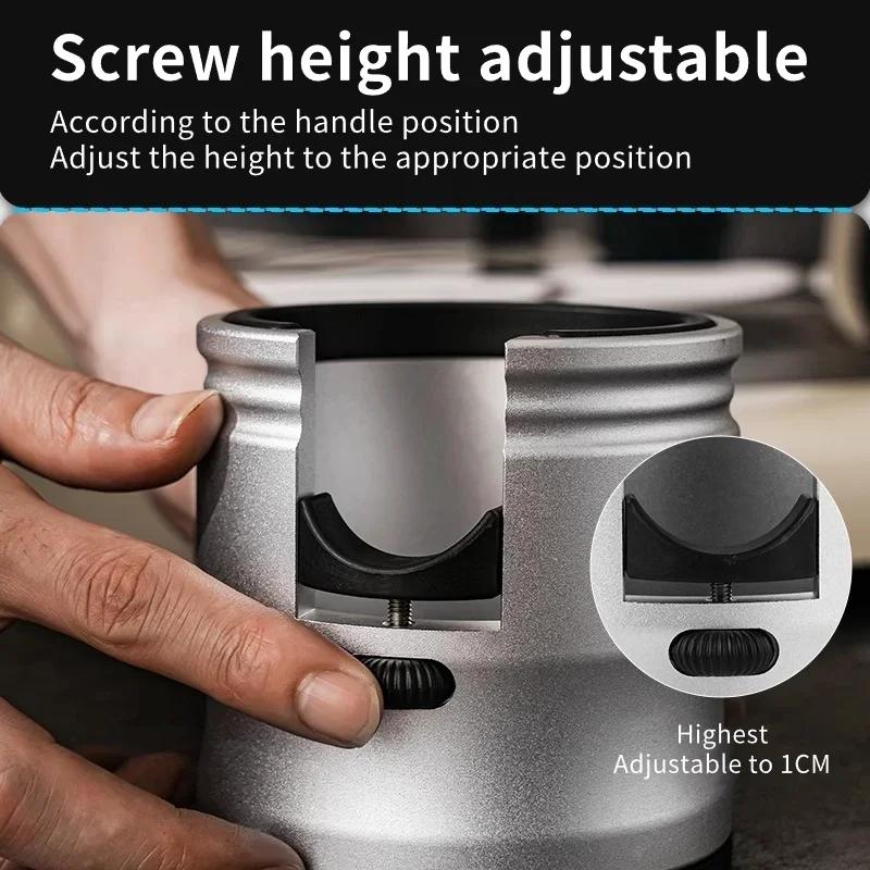 Adjustable Aluminum Coffee Portafilter Tamper Stand Holder for 51 53 58mm Espresso Machine Accessories grigio