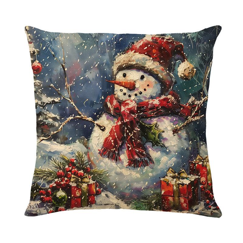 

Рождественская наволочка Полиэстер Печатная Новая Офисная Диванная Подушка Украшение Домашняя Наволочка 45 * 45Cm (without pillow core)