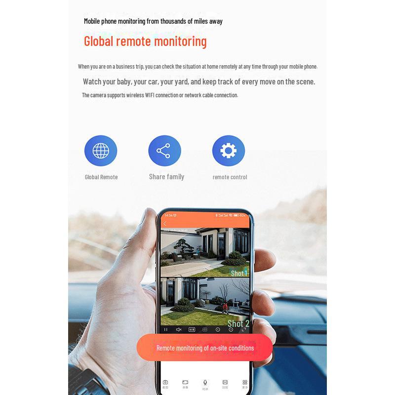 V380 Dual Screen Outdoor Waterproof 6MP Wireless WiFi 4G Surveillance Camera