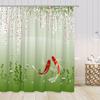 Chinese Style Shower Curtains Lotus Koi Bamboo Chinese Ink Painting Bathroom Curtain Vintage Bath Decorations For Home