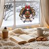 Winter Wonderland Decals Christmas Vintage Steam Train Static Window Sticker, 3D Broken Wall Effect Glass No Glue Stickers No-Adhesive Decal for Xmas