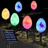 Solar Egg Pathway Lights for Outdoor Easter Decor Waterproof Glow Easter Eggs Exterior Porch Lawn Yard Garden Lighting