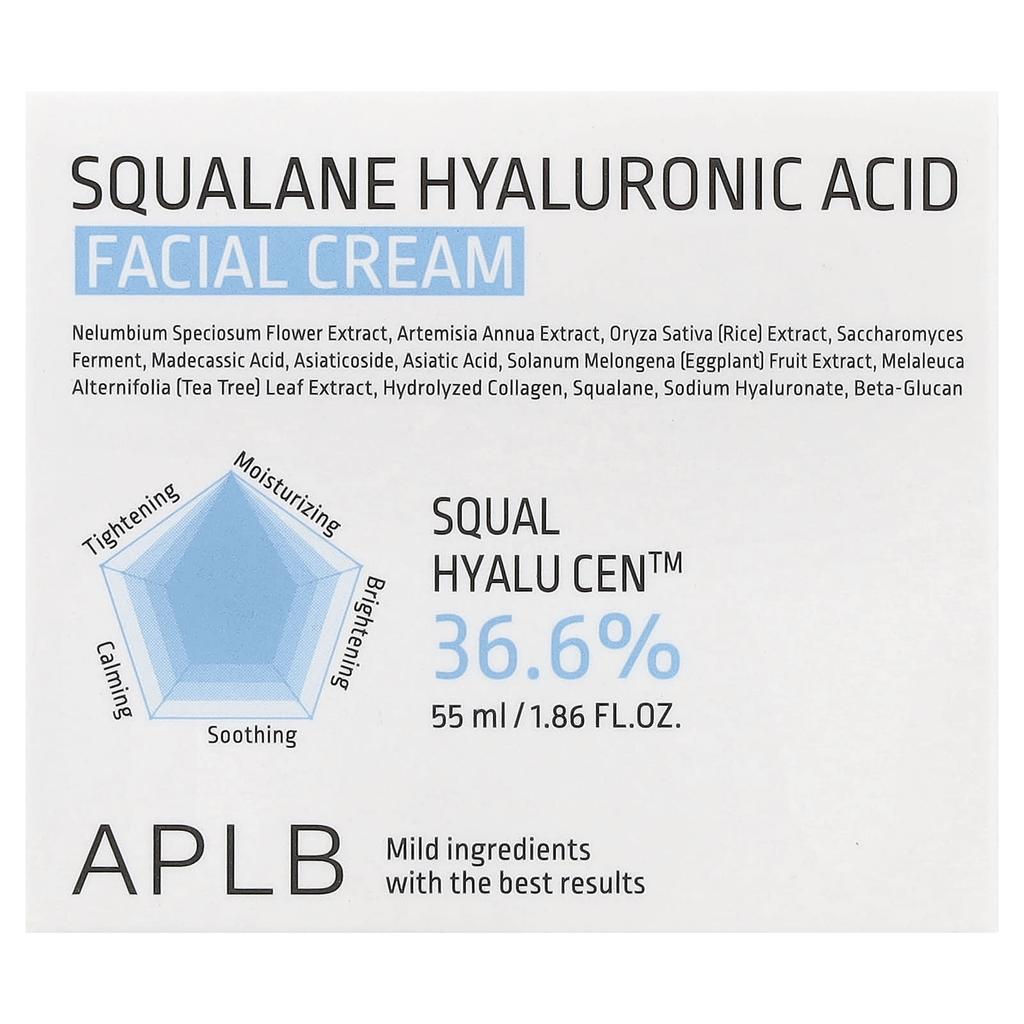 APLB, Squalane Hyaluronic Acid Facial Cream, 55ml (1.86 fl oz)