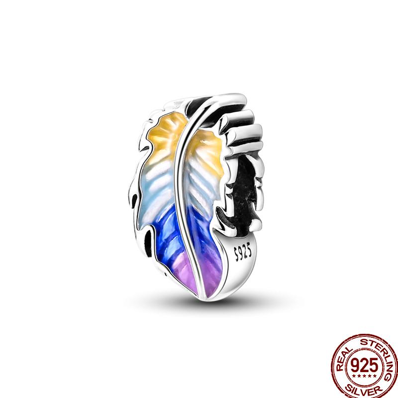 Frühlings-Charm Kupfer Vierblättriges Kleeblatt Schmetterling Libelle Anhänger Perlen Geeignet Für 3Mm Original Armband DIY