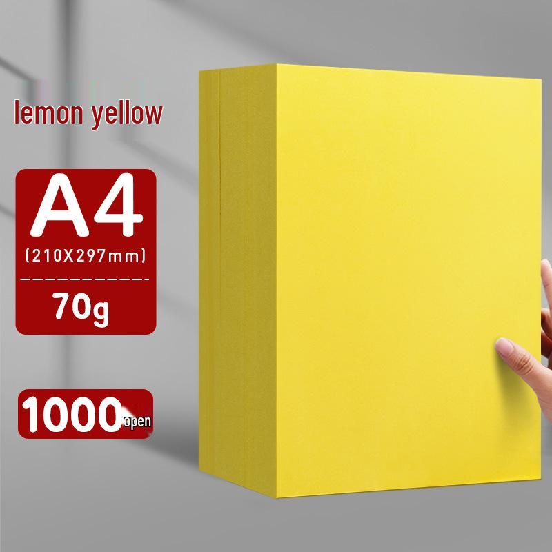 Lemon Yellow A4/A3 Thickened 80g Printing and Copy Paper, 500 Sheets - Supermarket Promotion