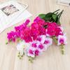 Silk Flower Simulation Butterfly Orchid Real Touch Photography Props Artificial Phalaenopsis Bouquet Home Decor 4/12 Heads