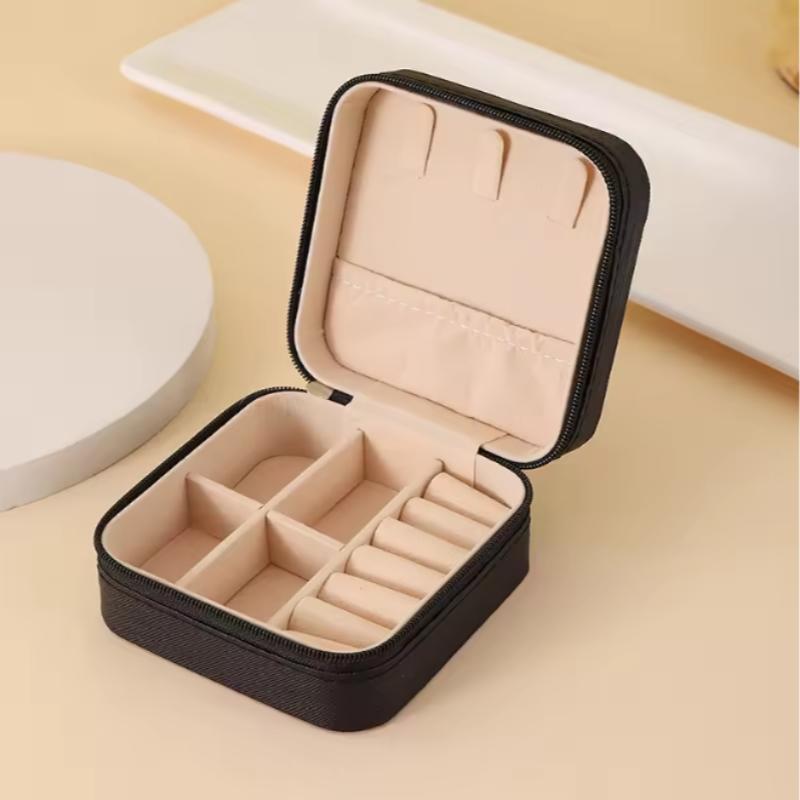 Mini Jewelry Storage Box Portable Home Travel Earrings Necklace Storage Case for Women Ring Organizer PU Leather Display Case