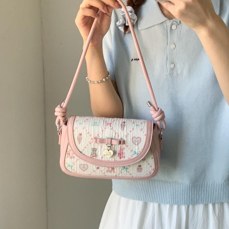 

Niche handbag 2025 new armpit bag high-end shoulder bag fashion versatile messenger bag розовый