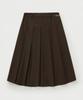 Seteo (W) Button Pleated Midi Skirt Brown