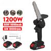 1200W 6 Inch Mini Electric Pruning Saw Rechargeable Electric Chain Saw With 2pcs Battery Woodworking Garden Logging Cutter