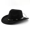 Western Suede Upturned Edge Western Cowboy Hat Men's and Women's Outdoor Travel Hat Rolled Brim Ethnic Style Top Hat Felt Hat