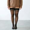 Plus Size Woman Thigh High Stockings For Curvy Women Striped Lace Top Sheer Pantyhose Sexy Slimming Hosiery