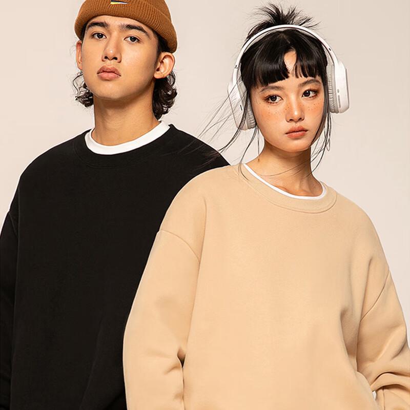 GENIOLAMODE Men's Lamb Fleece Round Neck Sweatshirt