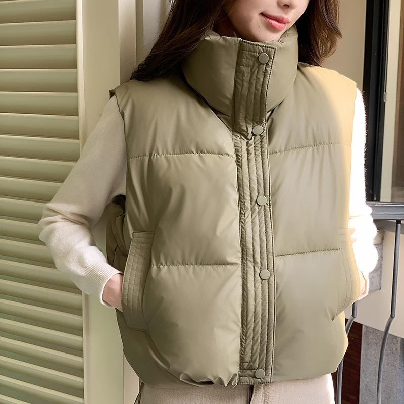 Plus Size Loose Casual Spring and Autumn Stand-up Collar Bread Clothing Jacket Thickened Cotton Jacket Waistcoat