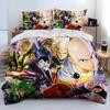 3D Печать Аниме One-Punch Man Сайтама Комплект Постельного Белья Двуспальный Полуторный Кинг Пододеяльник Наволочка Мальчики Девочки Взрослые Спальня