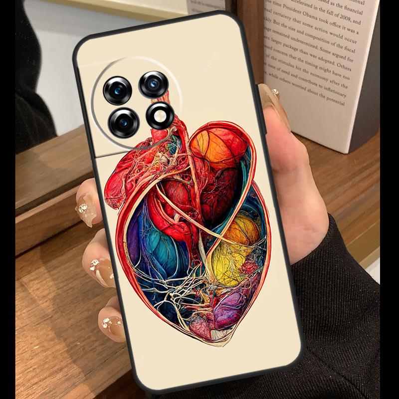 Human Anatomy Heart Art Case For OnePlus 15R 13R 13T 12R 15 13 12 11 10 Pro 10T Nord CE 3 4 Lite N20 N30 Nord 5 Cover