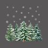 Winter Snowy Pine Forest Wall Sticker Removable Living Room Kids Room Home Decor