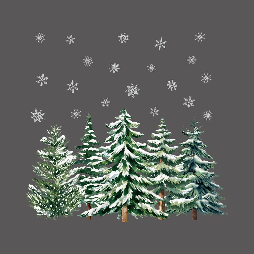 Winter Snowy Pine Forest Wall Sticker Removable Living Room Kids Room Home Decor