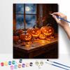 5 Pumpkin Halloween oil painting painting art coloring painting handmade diy home decoration painting