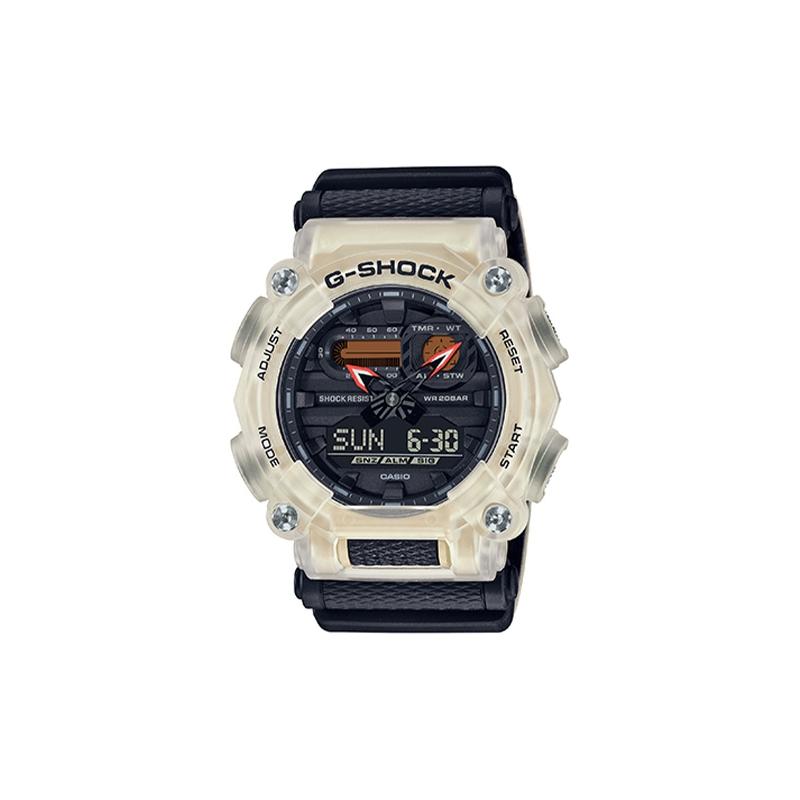 

Casio Black Samurai Hidden Coastal Industrial Style Panda Color Dual Display Outdoor Translucent Quartz Movement Fabric Strap Japanese GA-900TS-4APR чорний