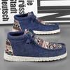 Modische Herren-Bootsschuhe Ethnischer Stil Canvas-Schuhe Trendige Herren Freizeitschuhe für den Alltag Flach Bequem Leicht Herren Penny Loafer
