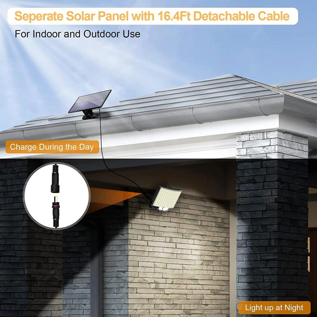 LED-solljus utomhus vattentät vägglampa med rörelsesensor för uteplats Garage Bakgård