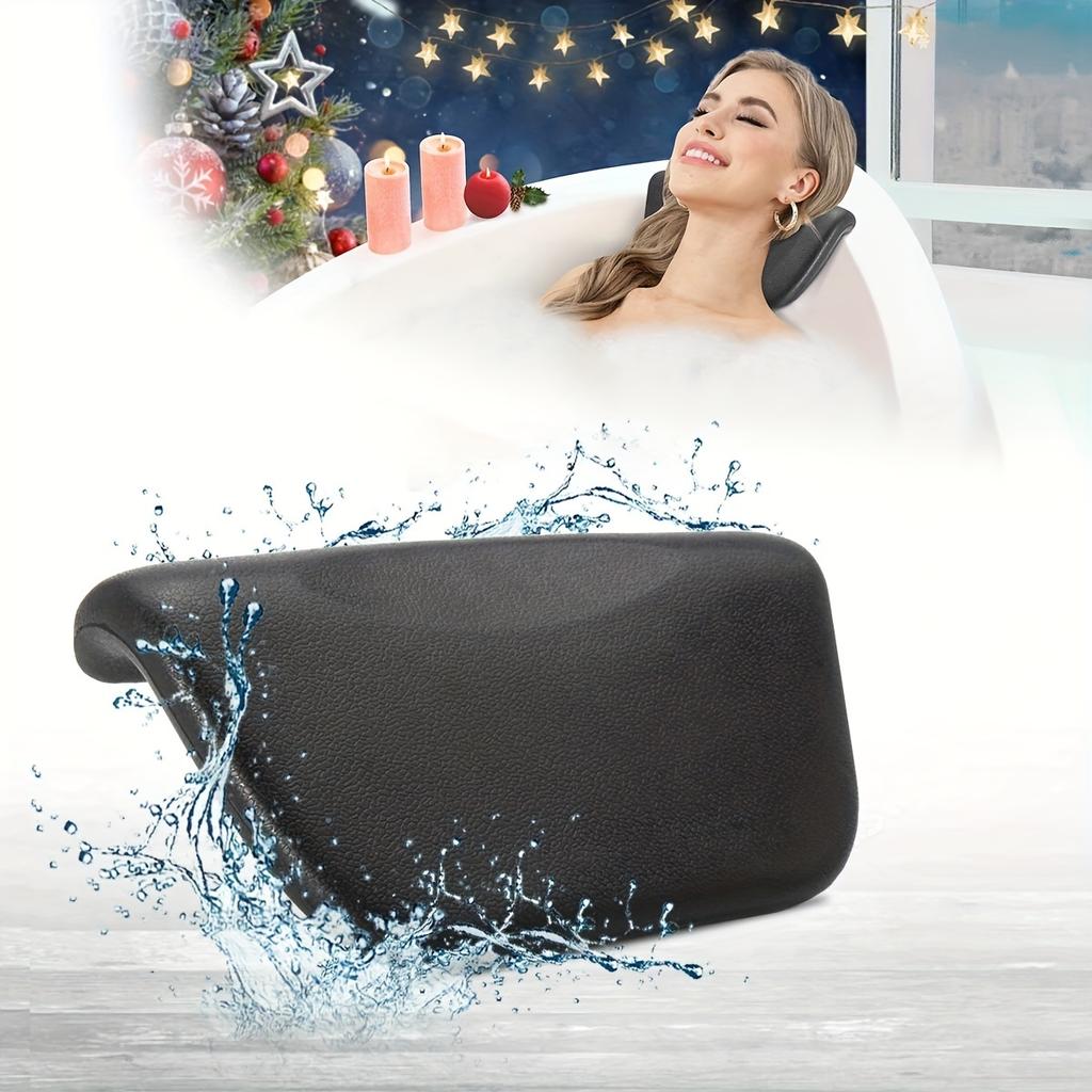 PU Foam Bathtub Pillow with Suction Cups, Waterproof Bathroom Accessories for Spa, Non-Slip Bathtub Headrest