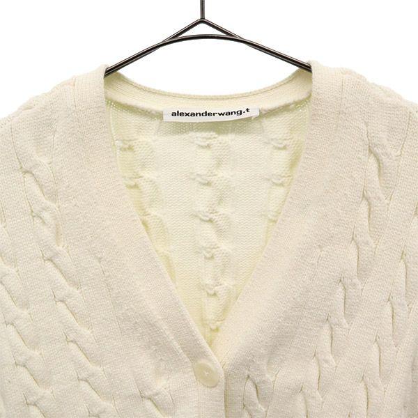 Alexander Wang Cárdigan de punto corto de manga larga blanco Mujer Usado