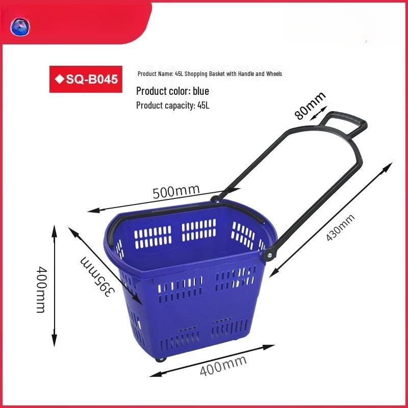 Jundingying 45L Deluxe Rolling Shopping Basket