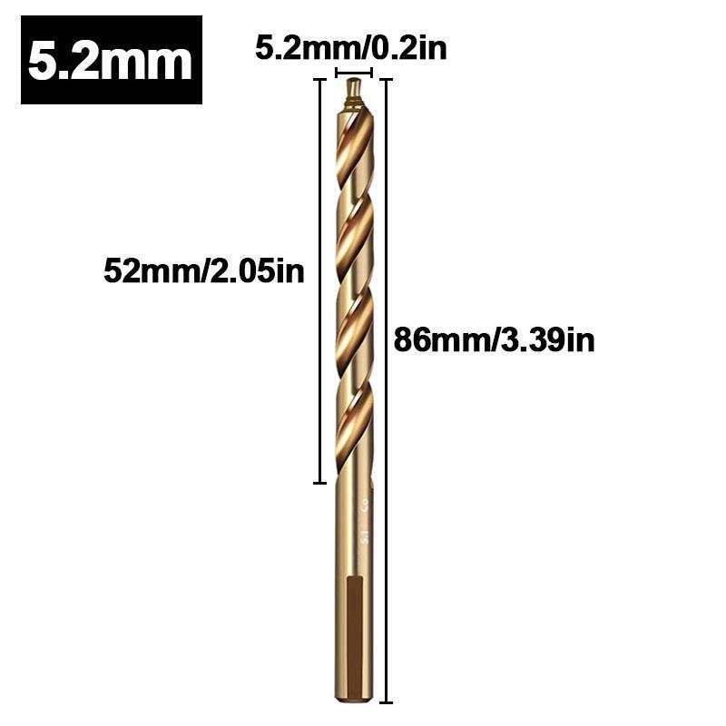 Cobalt Step Drill Bit M35 High Speed Steel Straight Shank 3-13mm HSS Twist Bit for Metal Stainless Steel Iron Drilling