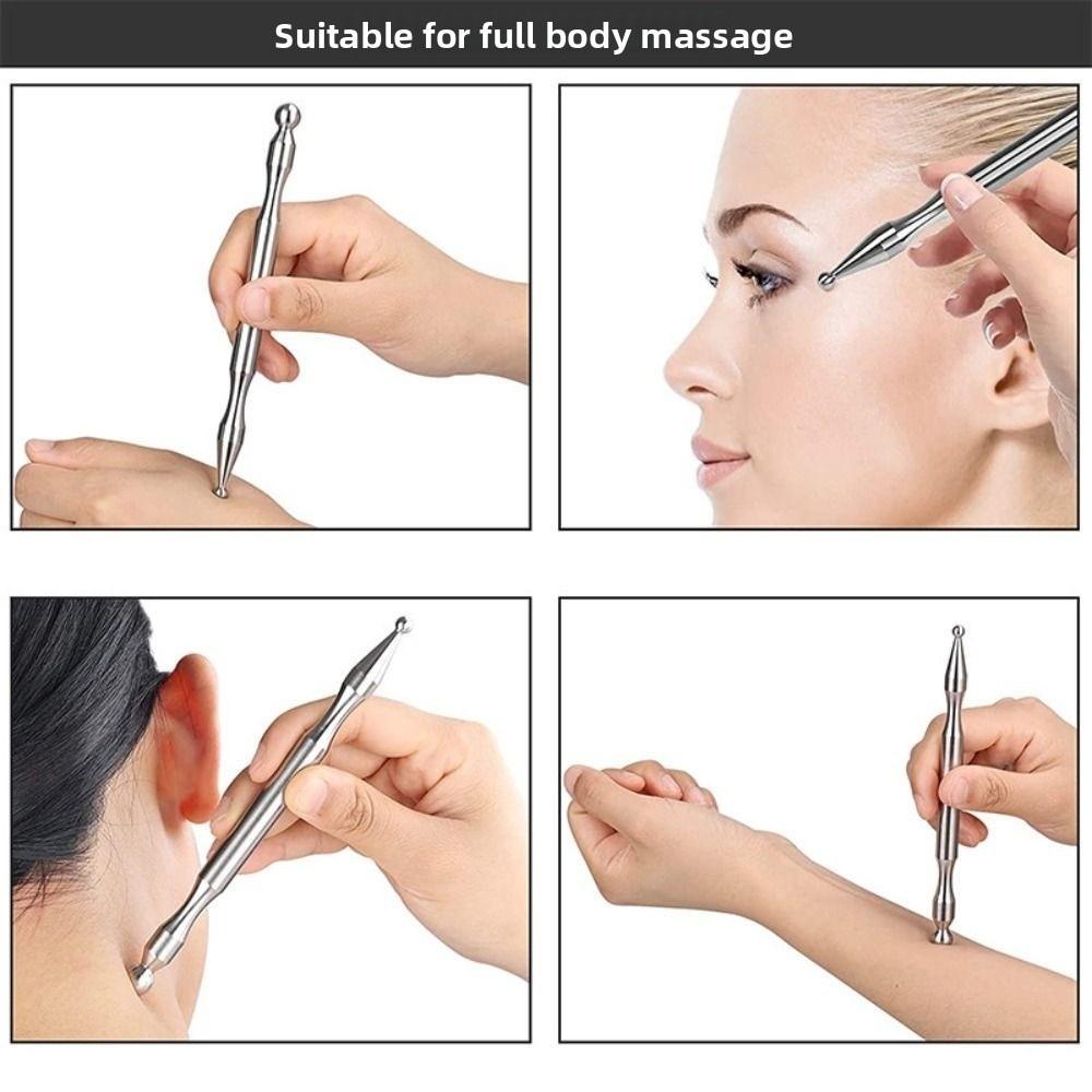 Self-Care Tool Deep Tissue Massager Stainless Steel Acupressure Bar Acupuncture Pen Facial Care