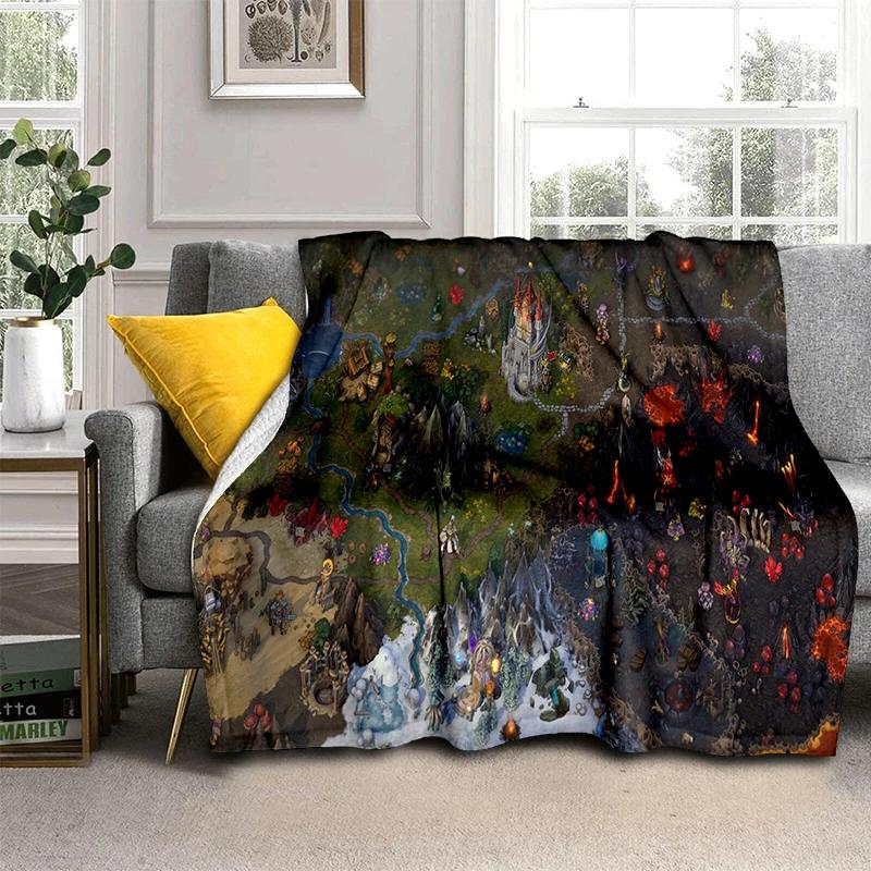 HOMM3 Heroes of Might and Magic Map 29 Style New Treasure Chest Blanket,Soft Throw Blanket for Home Bedroom Bed Sofa Travel Kid
