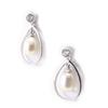 Les Trésors De Lily [J8619] - Boucles Argent 'Sissi' blanc argenté (rhodié) - 20x11 mm