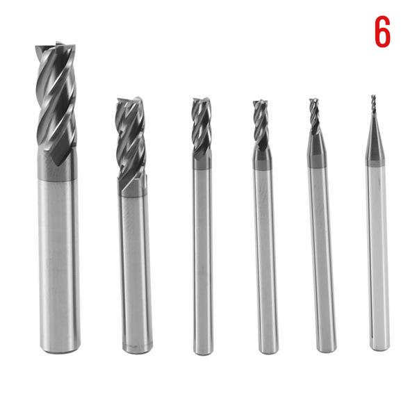 8-Piece Set: 2-12mm 45° Tungsten Steel Carbide End Mill CNC Tools with 4 Slots