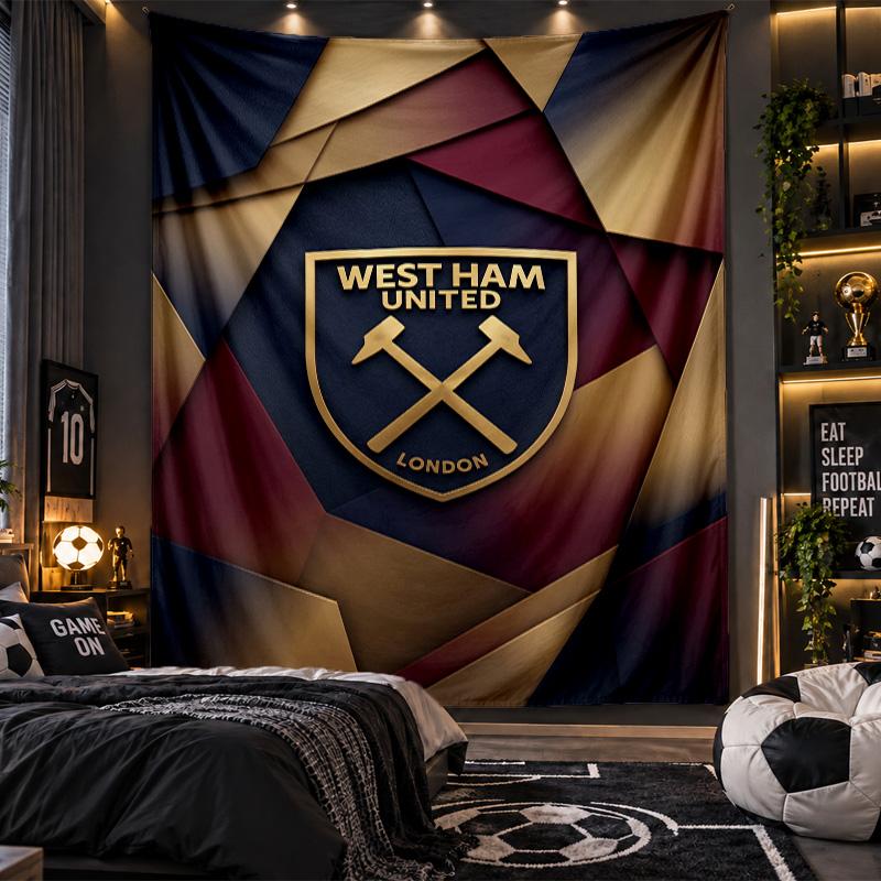 Arazzo da Appendere alla Parete Stampa Calcio West Ham United Tessuto per Soggiorno Camera da Letto Decorazione per la Casa