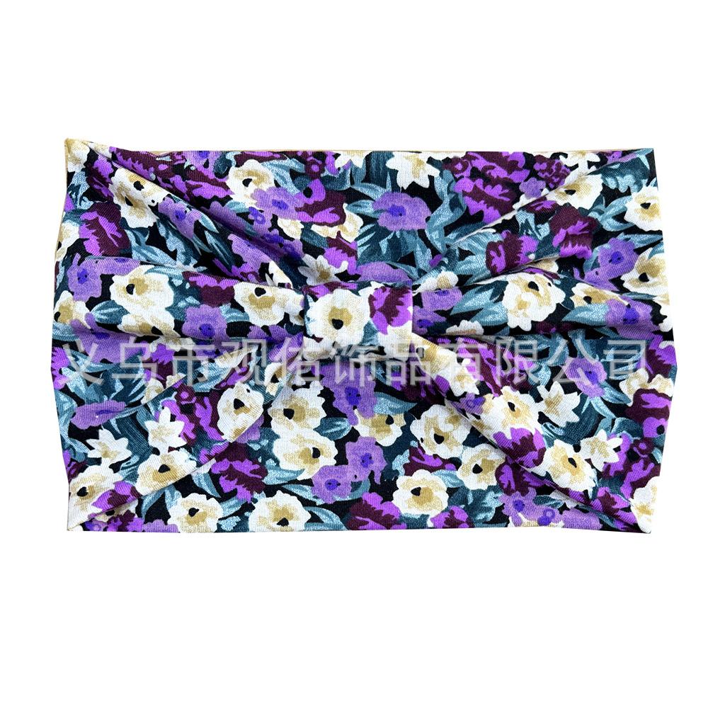 European American Women's Hair Band African Print Pattern Wide Edge Elastic Knot Sports Yoga Headband Women's Headwear Hair