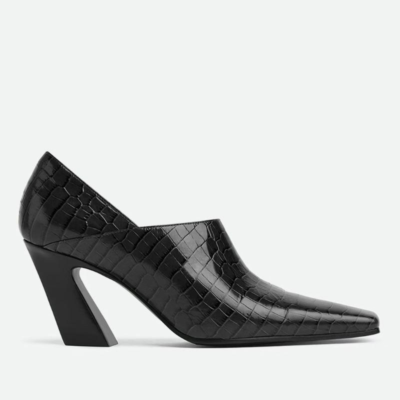 Fashion European American Stone Patterned Thick Heel Square Toe High-heeled Shoes Fashion Runway Commuting Casual Women Single Shoes 42