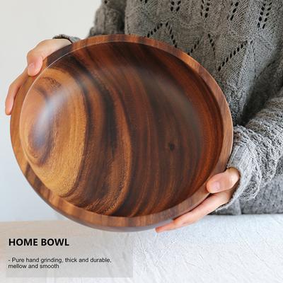 Salad Bowl Practical Durable Wooden Simple Storage Holder Kitchen Bowl Cutlery
