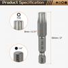 Torx Head Screwdriver Bit T5-T50 1/4" Hex Shank 50mm Magnetic No Hole Tip Tamper Proof 6 Point Star S2 Screw Driver Drill Bits