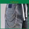 Metal Chain Waist Belt With Multilayer Beaded Design For Men And Women