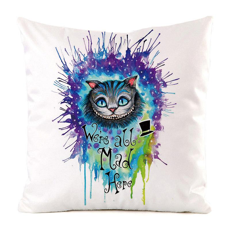 Colored Hand-Painted Animal Series Digital Printing Short Plush Pillow Covers for Car Sofa Office Cushion Cover Home Goods