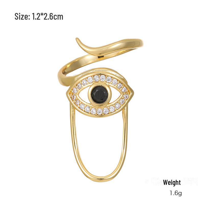 Kenjie Verkupferter, vergoldeter und Zirkonia-eingelegter verstellbarer Nagelring für Damen – europäischer und amerikanischer Stil