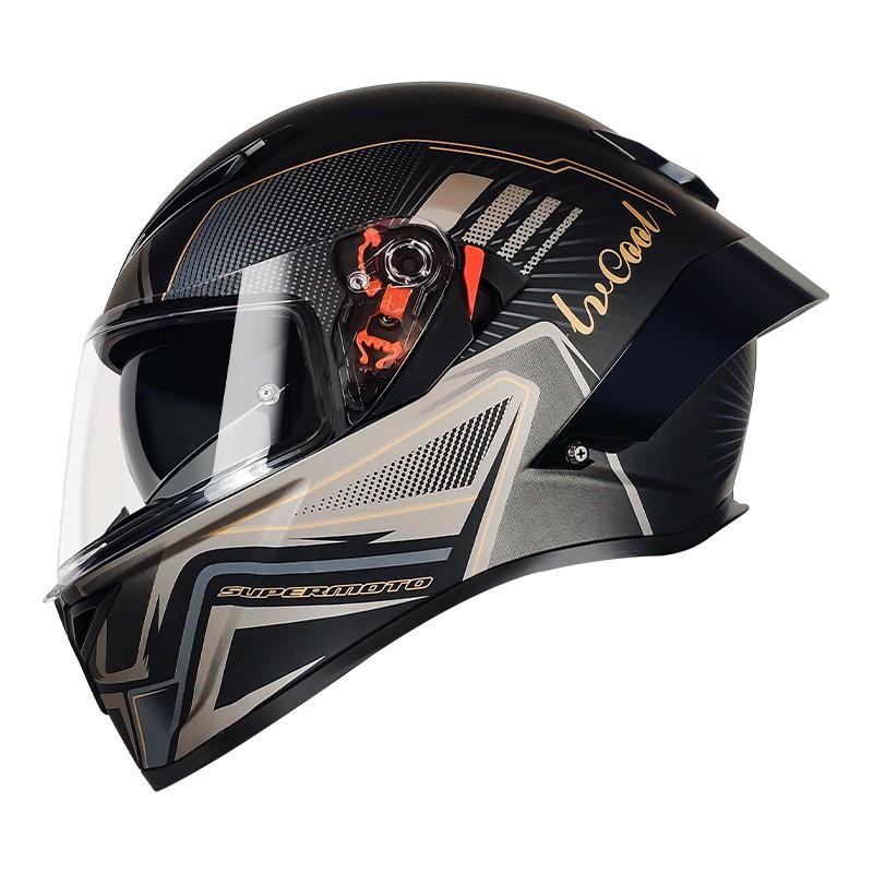 Full Face Motorcycle Helmet With Dual Visor ABS Shell 3C Certified All Season Unisex Riding Gear Scooter Bike