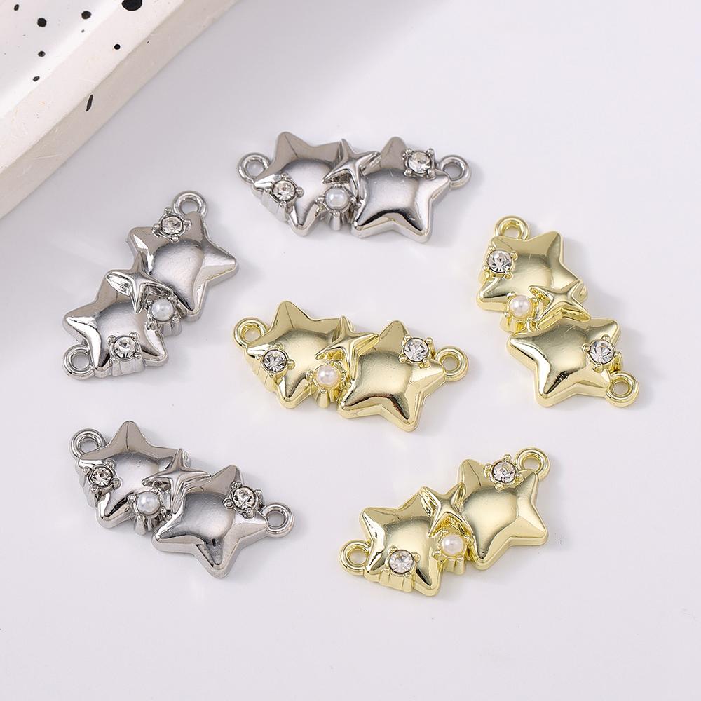 5pcs Cute Alloy Love Heart Pendants Charms for Jewelry Making Necklace Earrings DIY Bracelet Accessories Supplies