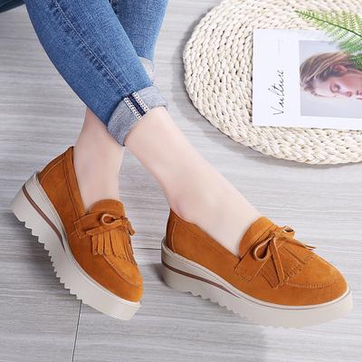 Fashion European and American Solid Color Single Shoes 2024 New Thick Soled Sloping Heel One Foot Casual Plus Size Women's Single Shoes