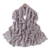 Floral Embroidered Solid Color Scarf Shawl Wrap Lightweight UV Protection Accessory Women