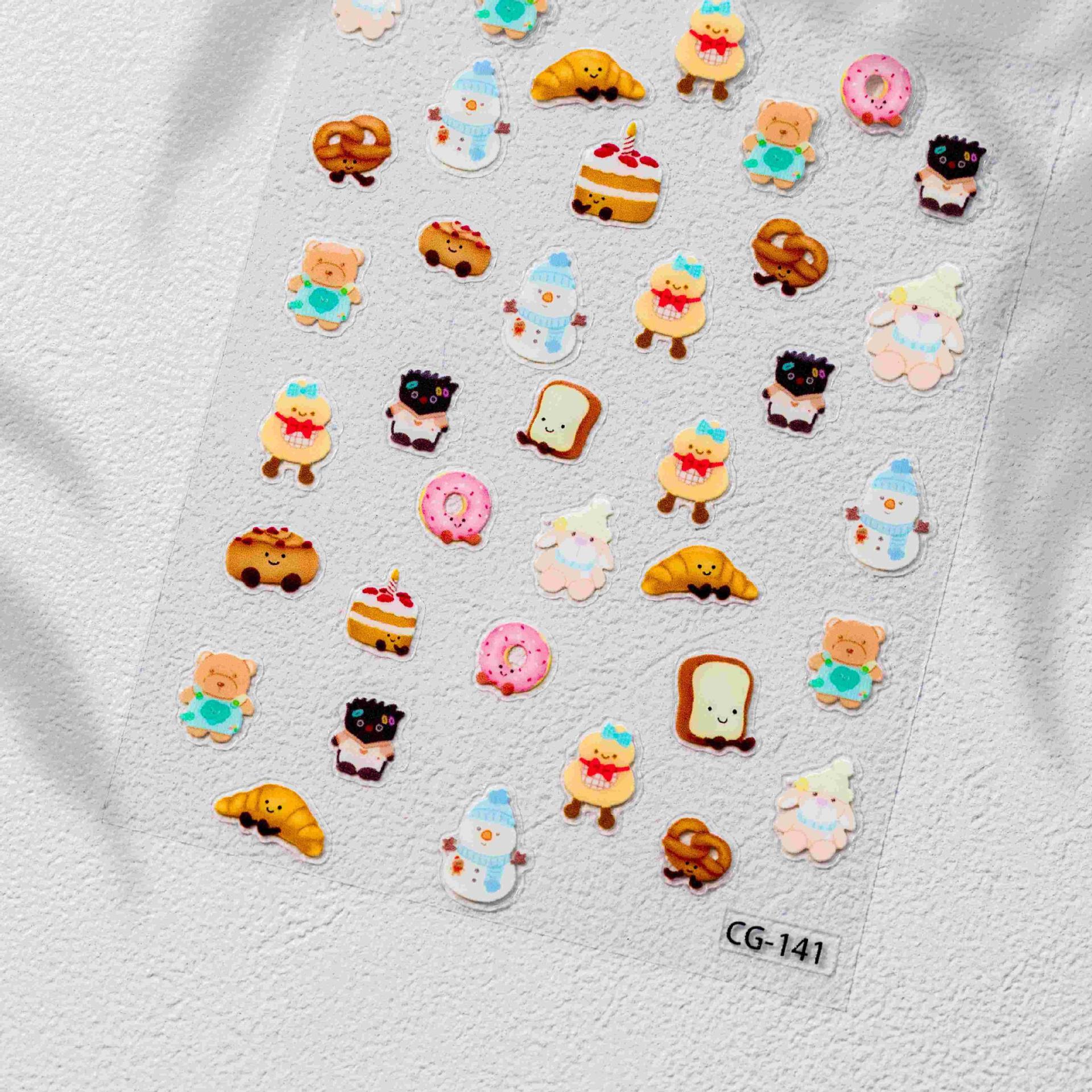 Cyansea Popular Snowman Jelly Nail Art & Cute Bread Stickers for DIY Keyboard & Cup Decoration CG-141