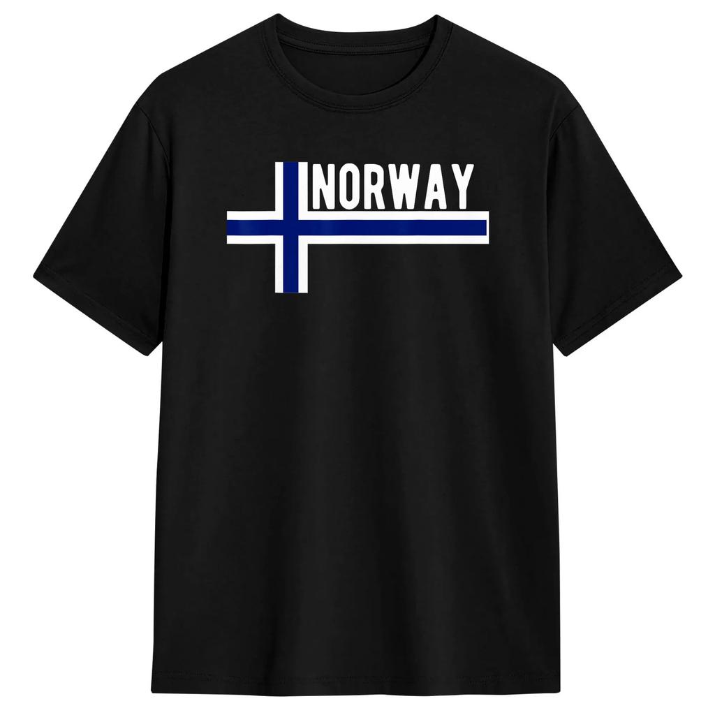 Norwegen Flagge Used Nordic Rot Weiß Blau Symbol T-Shirts für Herren Baumwolle Freizeit-T-Shirts Rundhals T-Shirt Kurzarm Kleidung