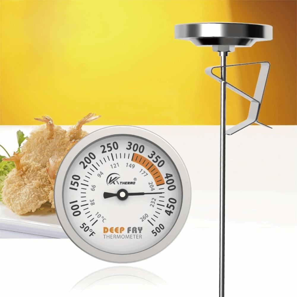 304 Stainless Steel Deep Fry Thermometer Large Dial Barbecue Thermometer  Cooking