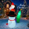 8.85FT Inflatable Toy Christmas Decor Set Santa Claus Snowman Train Xmas Yard Decorations Supplies LED Lit Home Ornaments Gift